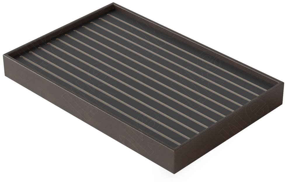 Дисплей 1 серии/приподнятое дно с прорезями для бирок/для колец/горизонтальные валики