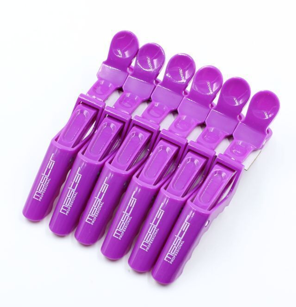 Зажим MASTER Professional МР-568-2 фиолет 6шт/упак цена за шт