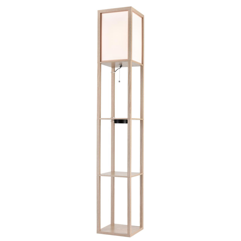 8091/1F COMFI LN25 361 дерево/белый, дерево/текстиль Торшер Е27 1*60W 220V PRACTIC