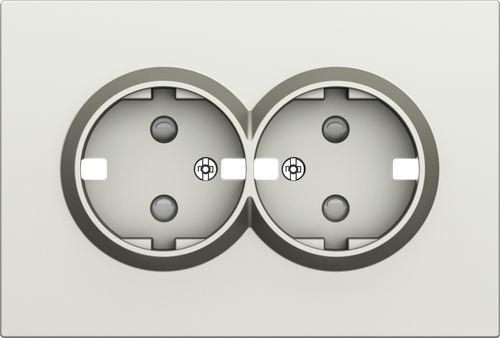 Накладка для розетки 2-й с заземлением, со шторками 16A 250 В~, шампань, серия S08