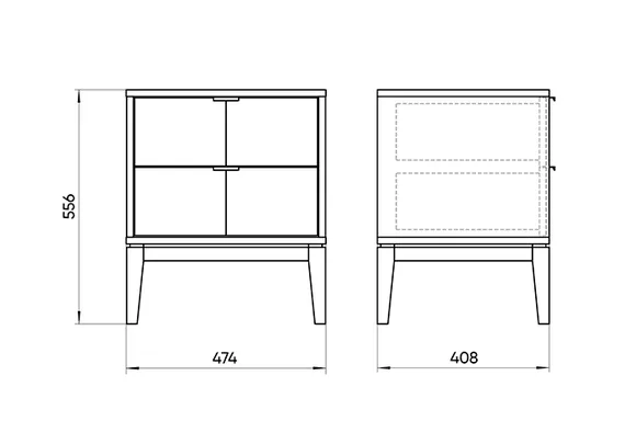 Тумба прикроватная Fjord 2 ящика (темно-серый)