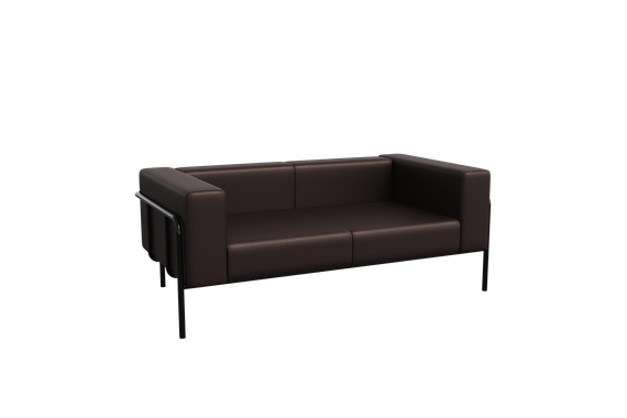 Flex Диван двухместный FLX-2 Latte Lux 405/Металл Черный 1750*915*690