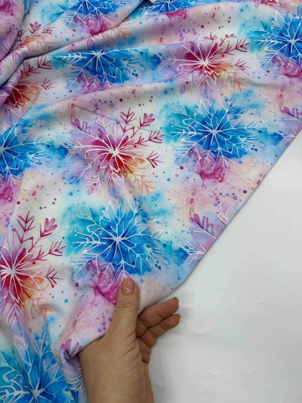 Футер 2 нитка калейдоскоп снежинок