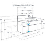 Столешница под раковину Aquaton Мишель 100 с панелью, бежевая (1A253303MIX40)