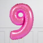 Шар F 40"/102 см Цифра "9", Фуксия, 1 шт. (БГ-60)