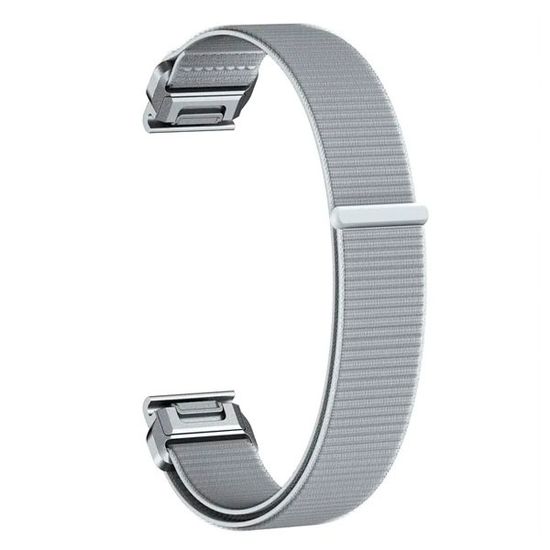 Ремешок QuickFit 20 мм нейлоновый для Garmin Fenix 7S, Fenix 6S, Fenix 5S, Instinct 2S, Epix Pro Gen 2 (42 mm) быстросъемный велкро (Серый)