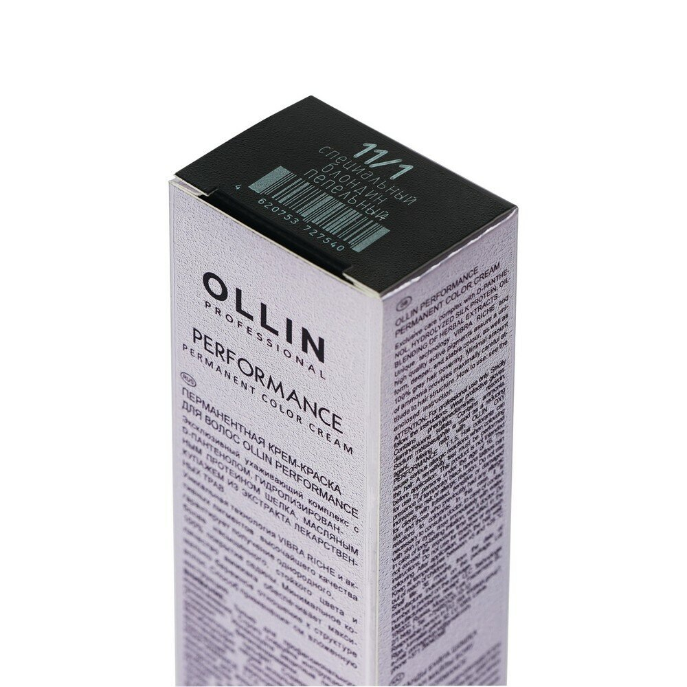 OLLIN PERFORMANCE 11/1 специальный блондин пепельный 60мл Перманентная крем-краска для волос