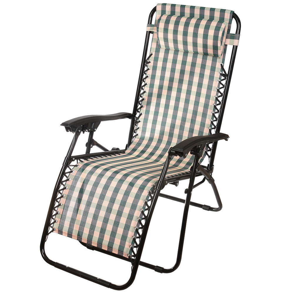 Шезлонг пляжный склад, мет-л, 165х65х112 см, 100 кг, 2 полож спинки, Green Days, Клетка