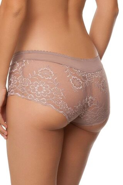 Трусы-шорты Anna с цветочным кружевом (Размер: 50) (Цвет: кофейный)