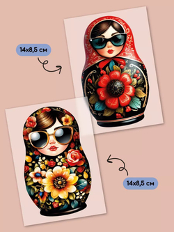 Термонаклейки взрослые матрёшки на одежду