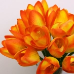 Цветы искусственные «Нежные тюльпаны» букет 20шт 23см оранжевые