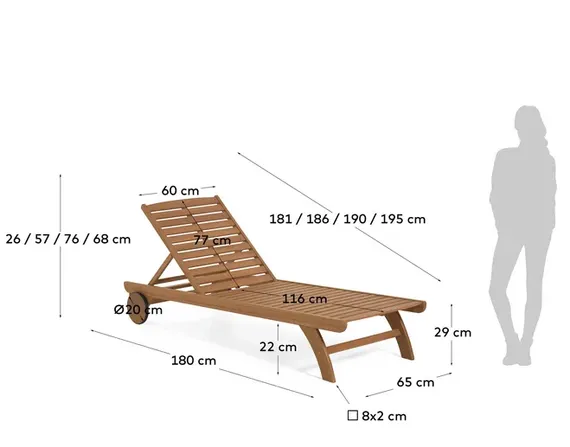 Шезлонг Beila из массива эвкалипта