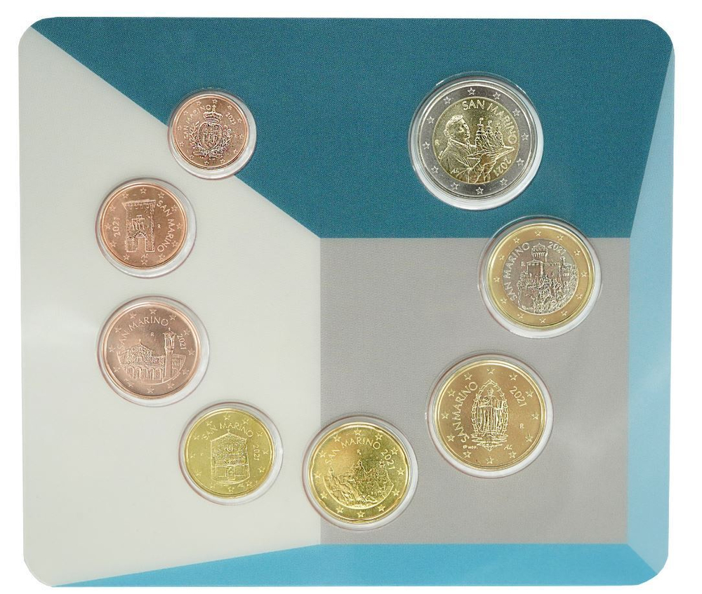 San Marino 2021 BU Set - Complete Euro Coin Collection
