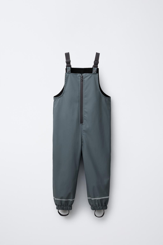 ZARA ПРОРЕЗИНЕННЫЙ КОМБИНЕЗОН WATER RESISTANT, СЕРО-СИНИЙ