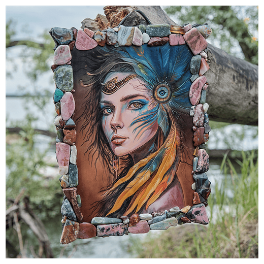 Картина из кожи «Шаманка»