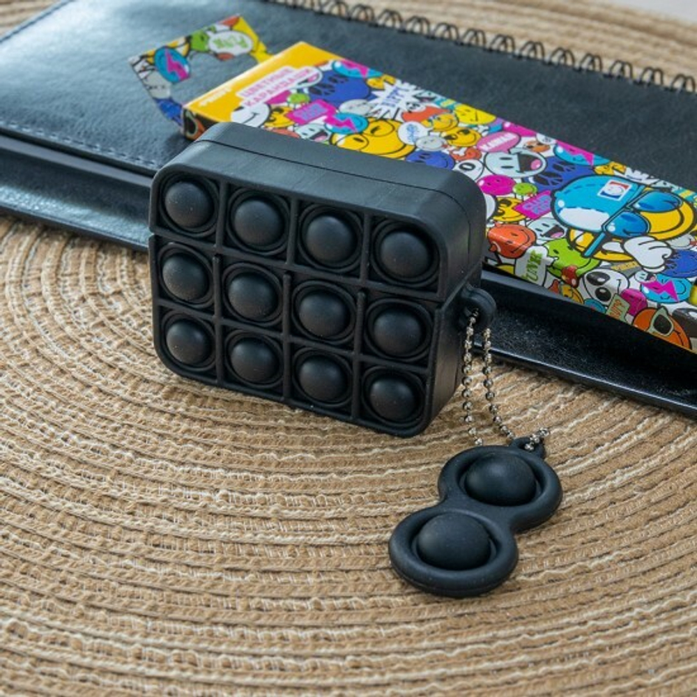 Силиконовый чехол для AirPods PRO Pop it, 012635 Черный