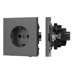 Механизм электрической розетки SCT-TENDO-MEU1-SFPL-GR (230V, 16A) (Arlight, Матовый графитовый) 054640