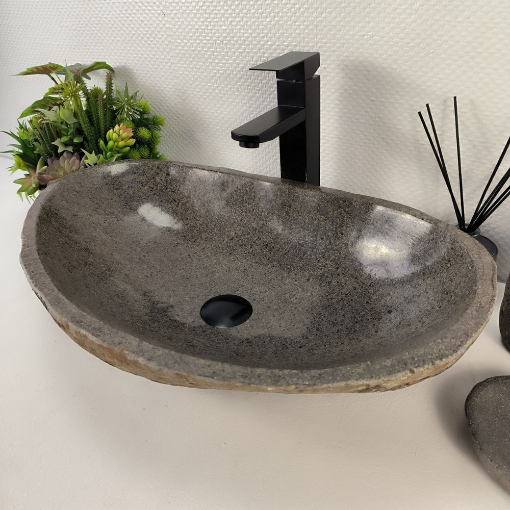 Каменная раковина из речного камня RS-05153 (61*38*14) 0858 из натурального камня