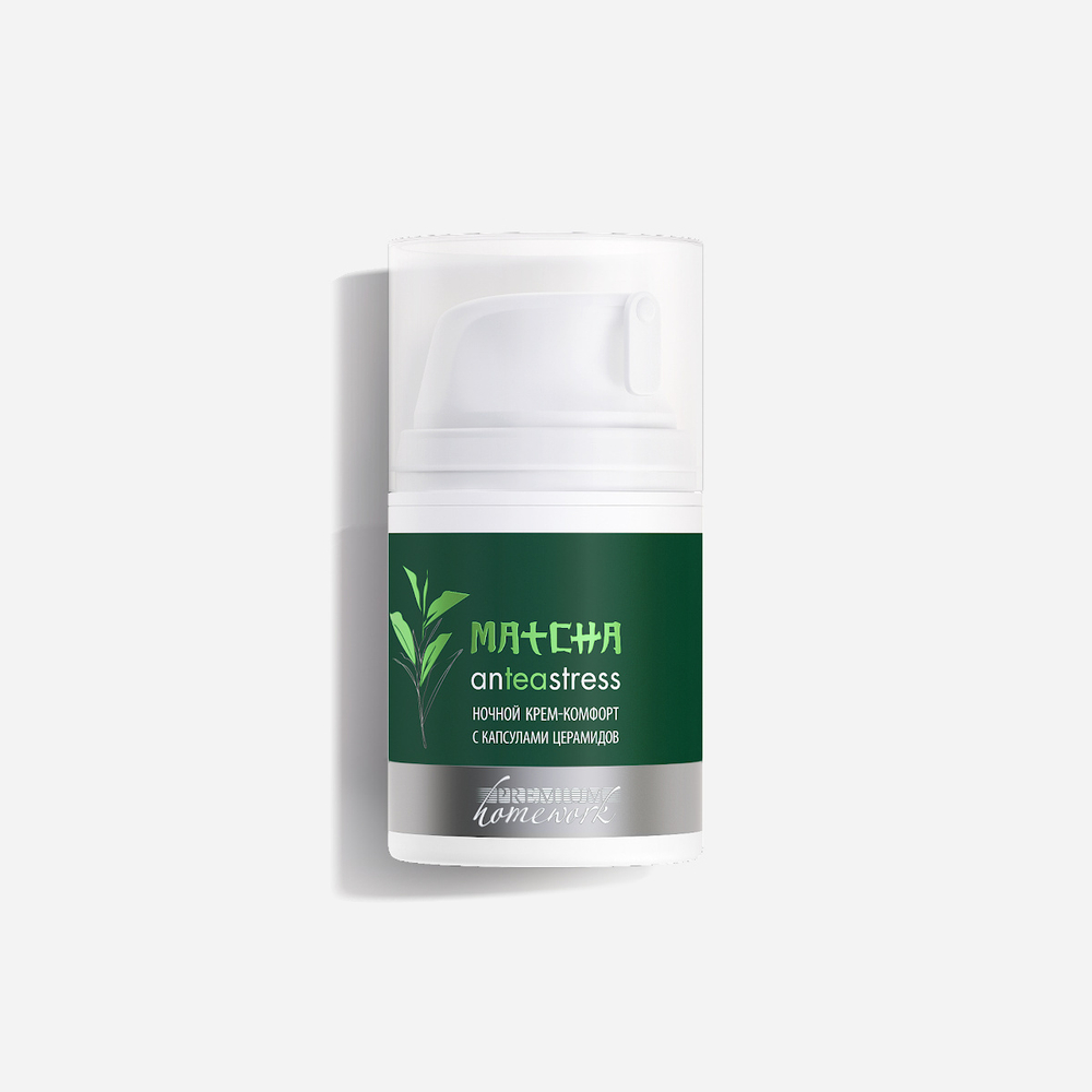 Крем-комфорт ночной с капсулами церамидов MATCHA anTEAstress, 50 мл