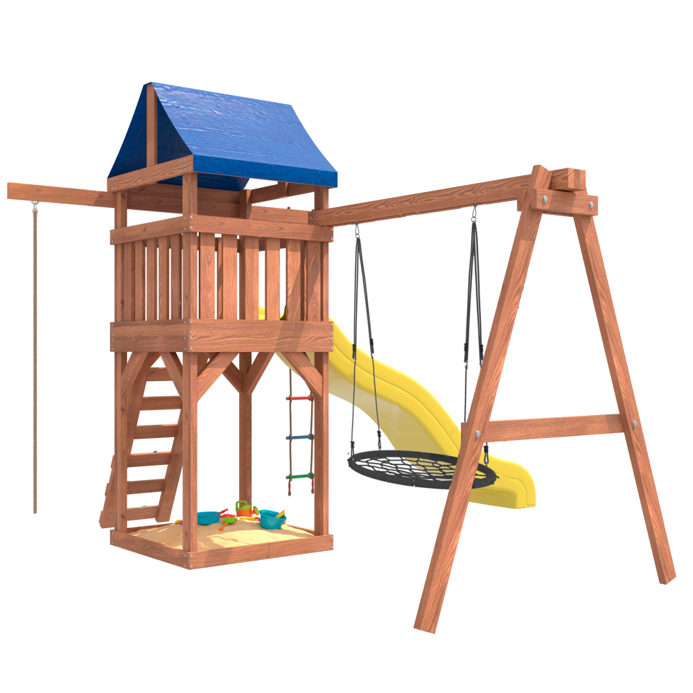 Детская площадка с качелями гнездо 100 см IgroWoods для улицы и дачи
