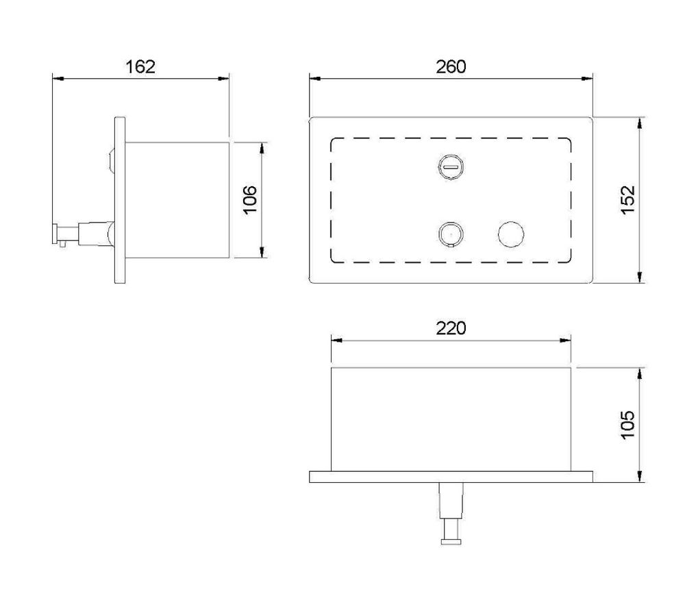 Диспенсер для мыла с кнопкой встраиваемый в стену 1200 мл. нерж.сталь NOFER. 03202.S матовый