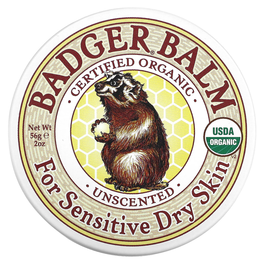 Badger, Бальзам Badger, для сухой и чувствительной кожи, без запаха, 2 унции (56 г)