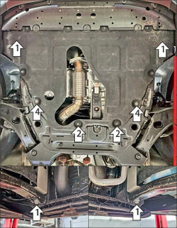 Защита картера двигателя, КПП. 2 мм, Сталь для KGM Tivoli 2023-н.в., Motodor.72803