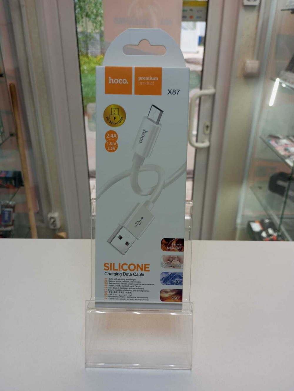 Кабель MicroUSB Hoco X87 (2.4A,1m) white