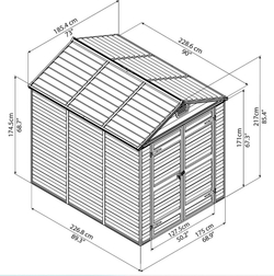 Сарай из поликарбоната Palram SkyLight 6x8 grey