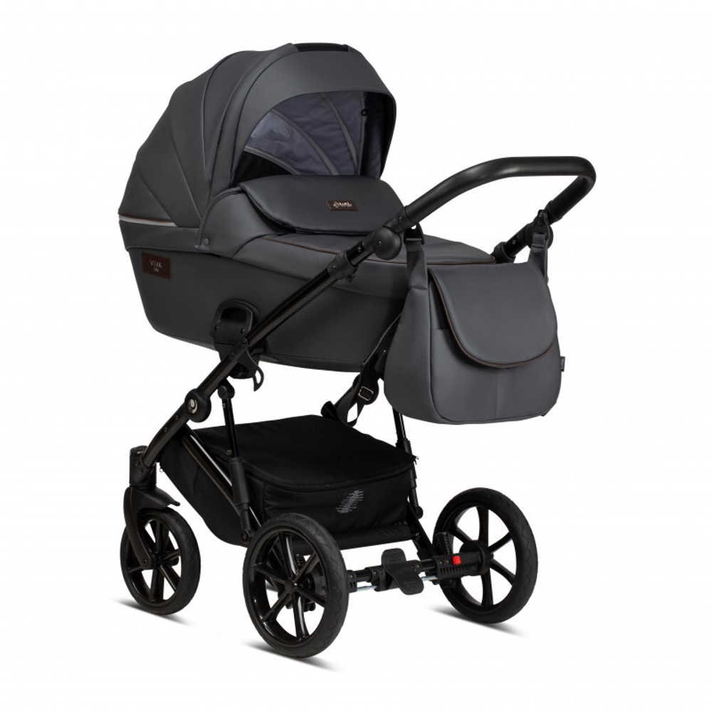 Коляска 2 в 1 Tutis Viva Life New 2020 SHADOW GREY №087 (Серая эко-кожа)