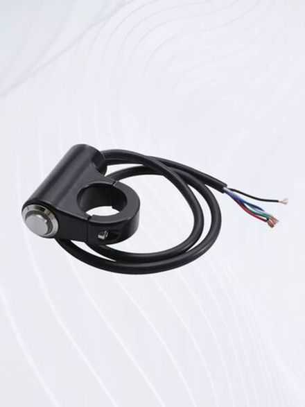 Кнопка вкл/выкл со световым индикатором в алюминиевом корпусе (с фиксацией, 5-жильный кабель)