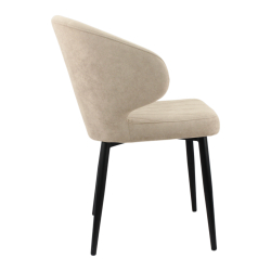 Стул "Милтон" (арт. 357), велюр Бренди В03 бежевый, ножка круглая черная
