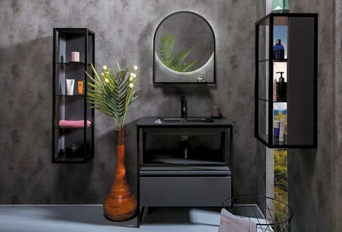 Тумба с раковиной Armadi Art Loft 80 антрацит