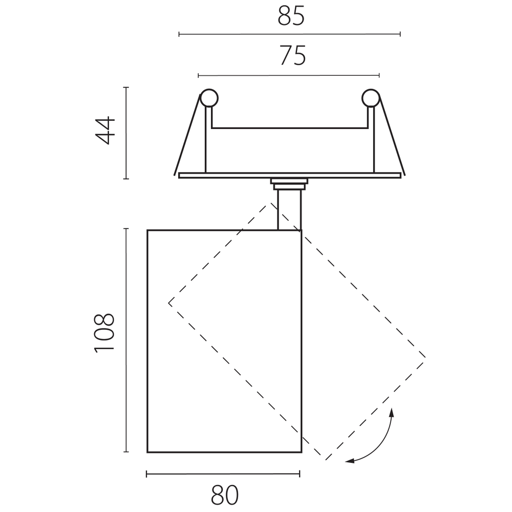 A5337RS Светильник ALTA BASE встраиваемый LED 30W 3525LM 24G ЧЕРНЫЙ 3000K со встр. чашей (215337 + 215007 + 215000-30)