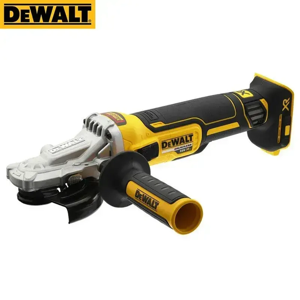 Угловая шлифовальная машина DEWALT DCG405FN XR 125 мм 18 В, бесщеточная, литиевая, промышленная, специальная, полирующая, плоская головка, голый инструмент
