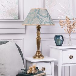 Настольная лампа Богемия Бронза с абажуром №38 Vatican (Ватикан) Аквамарин