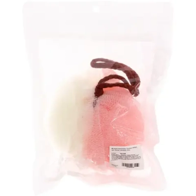 Мочалка нейлоновая «Premium - PORTENO», цвет белый / розовый, 50гр, (ZIP пакет)