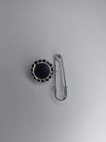 Брошь-булавка "Глаз Фатимы". цвет " Серебро"