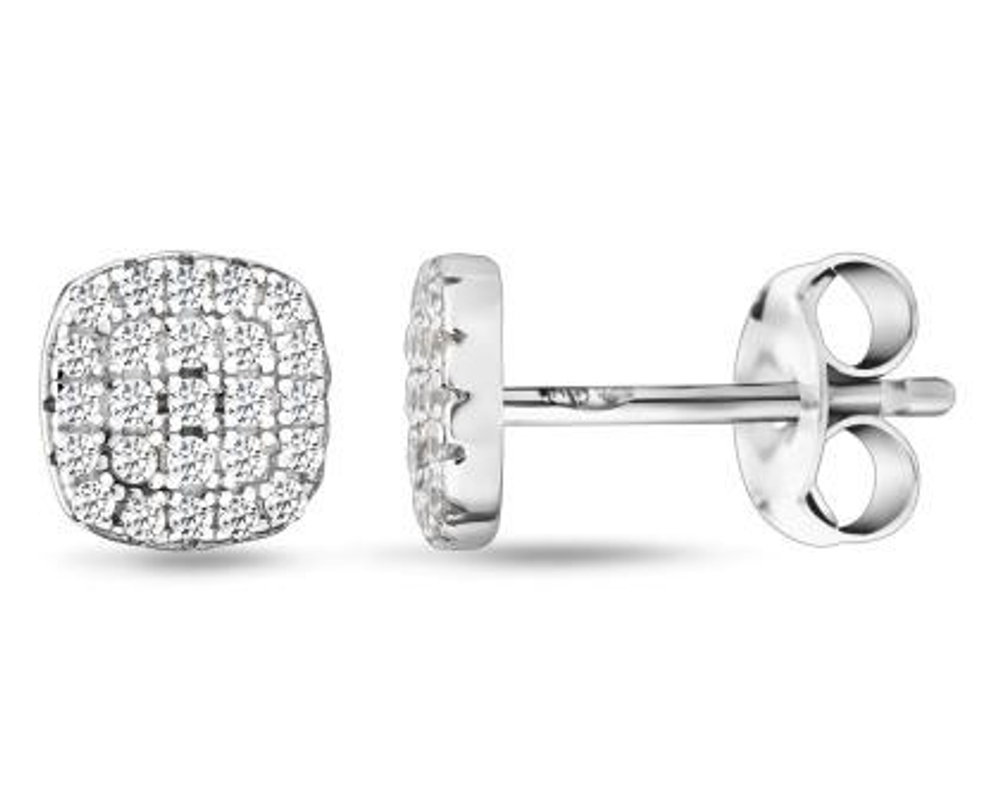 Серьги из серебра с фианитами