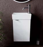 Тумба подвесная SANCOS Mini 355х205х500, с распашной дверцей, внутри 1 полка, белый глянец , арт.MN35WR