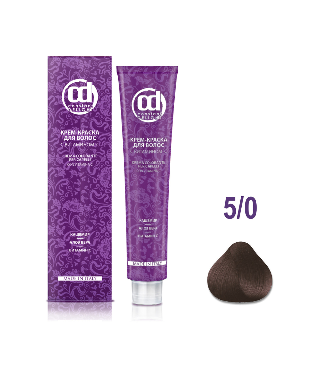 Д 5/0 крем-краска для волос с витамином С светло-коричневый натуральный 100 мл