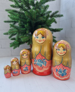 Матрешка 5мест 18см цветочная интерьерная