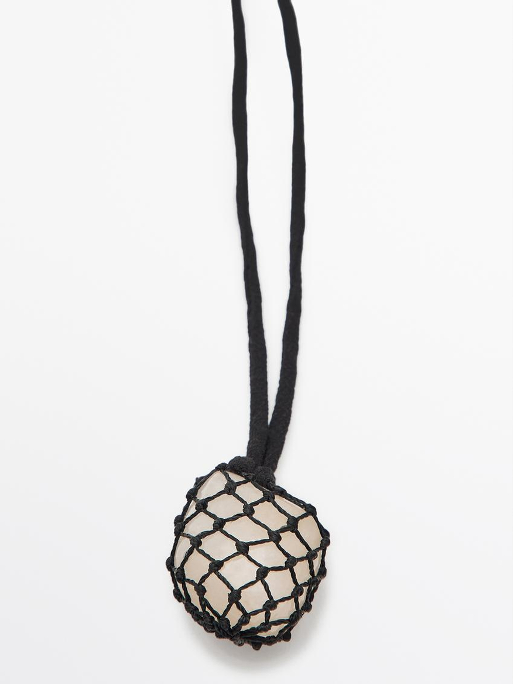 Massimo Dutti Ожерелье из сетчатого камня, чёрный