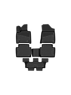 Коврики в салон для HYUNDAI Santa Fe V (MX5) 2023-, 7 мест, 5шт. (полиуретан) ELEMENT3DAN0687210K