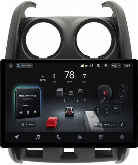 Магнитола для Renault Duster 1 2015-2020, Lada Largus 2021+ (без мультируля, рамка большая матовая) - Teyes CC4-PRO монитор 13" 2K QLED на Android 13, Snapdragon 778G, 8+128, AI, CarPlay, DSP, 4G SIM-слот