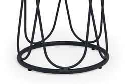 "Перу" журнальный стол из HPL круглый Ø40 H55, каркас из алюминия темно-серый (RAL 7024) муар, цвет столешницы "серый гранит"