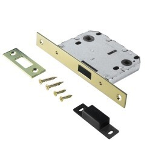 Защелка АЛЛЮР АРТ L7050 MS РВ золото, магнитная б/ручек с фиксатором  / 11550