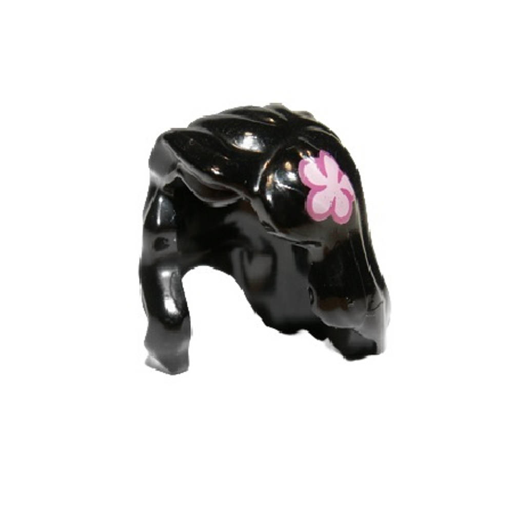 Женские Волосы с ярко-розовым цветком 85974pb01 Black