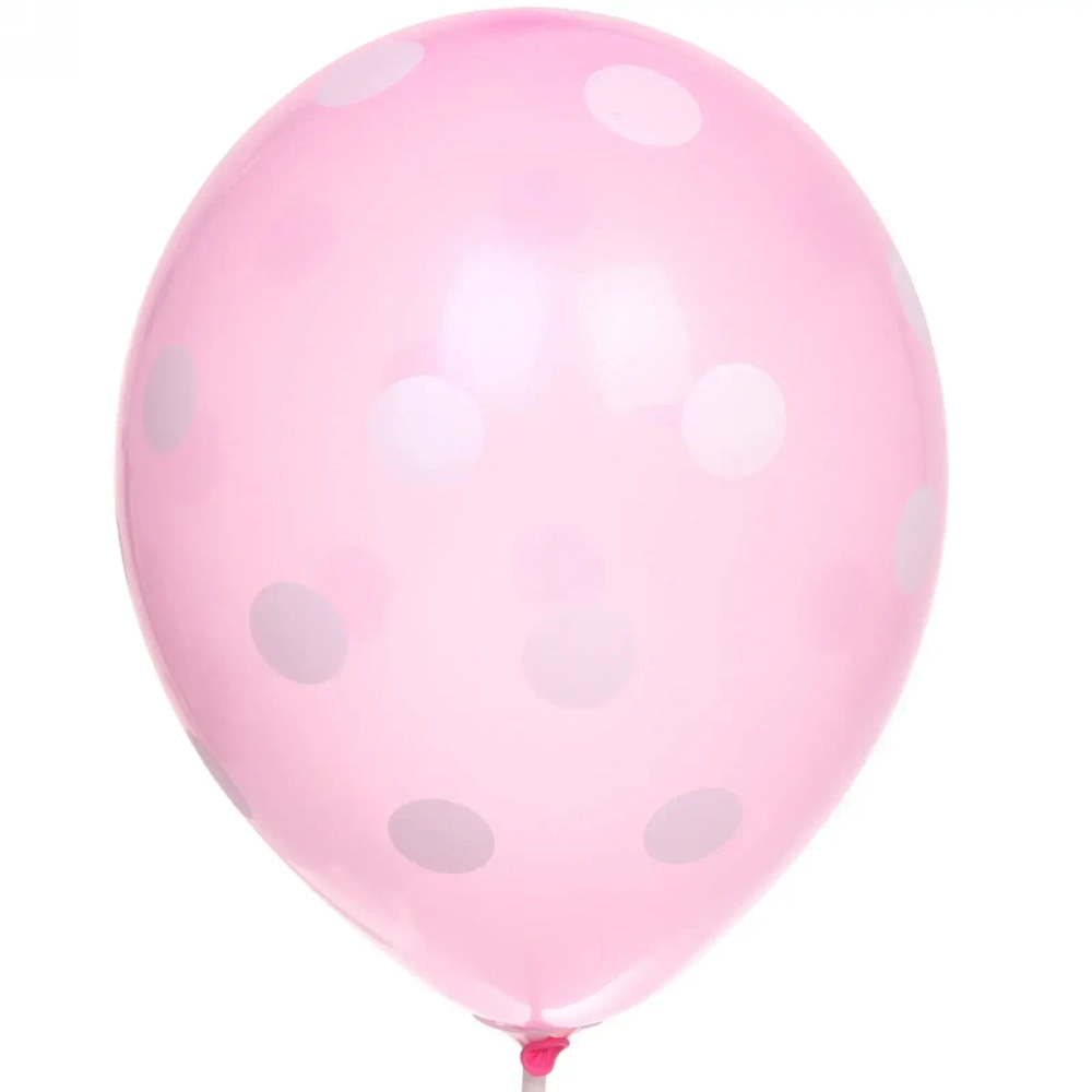 Воздушные шары «Горошек»10шт 12»/25см розовый