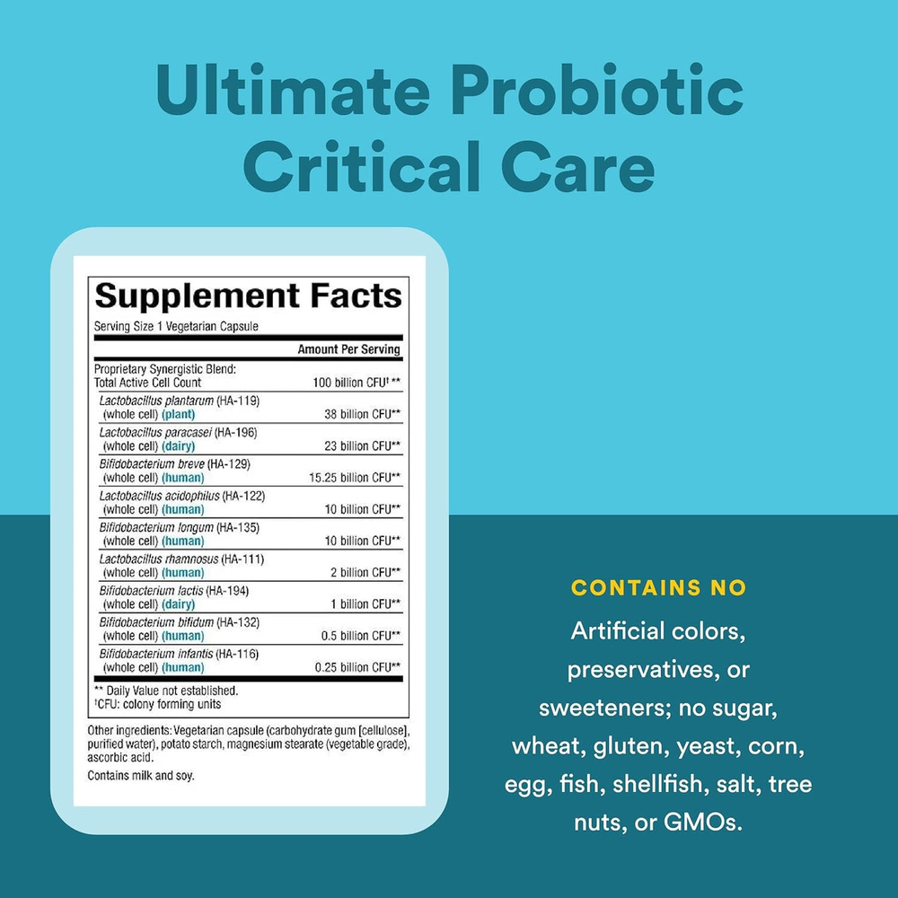 Natural Factors, Ultimate Probiotic Critical Care, пробиотики для лечения критических состояний, 100 миллиардов КОЕ, 30 вегетарианских капсул